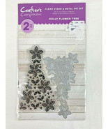NEW Crafter&#39;s Companion Holly Flower Tree Clear Stamp &amp;  Die Set - Chris... - £6.34 GBP