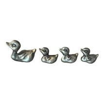 4 Hudson Duck Duckling Figurines Birds Miniature Pewter USA Vintage - £26.09 GBP