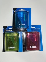 3 Pack Pencil Sharpener X-ACTO Pink, Green And Blue - £13.56 GBP