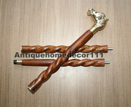 Designer Walking Stick Solid Victorian Wooden Brass Horse Head Handle Wa... - $744.11 MXN