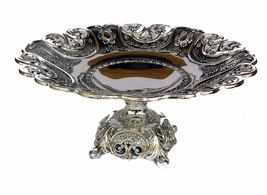 Metal Silver Plated Fruit Bowl Embossed Work Dinning Bowl Fine Quality B... - $175.02