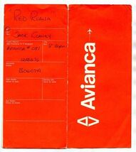 Avianca Columbia Airlines Ticket Jacket Boarding Pass Luggage Tag ++ - $21.78