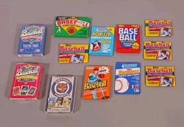 Vtg Mixed Lot Unopened Baseball Card Packs Playing Cards Yearbook Sticker Packs  - £18.38 GBP