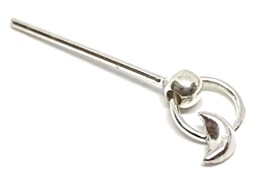 Moon Nose Stud Moon Ring Crescent 22g (0.6mm) 925 Silver Straight L Bendable - £4.70 GBP