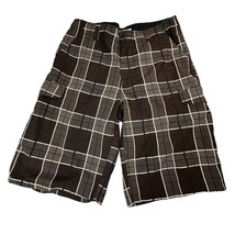 OTB Shorts Mens 34 Brown Plaid Lightweight Cargo Summer Vacation Casual - £10.81 GBP