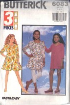 Butterick Pattern 6083 Sz 7-8-10 Dated 1992, Girl's Dress, Top, Shorts, Pants - $3.00