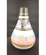 Handmade Painted Etched Navajo 9" Pitcher Artist Signed - $24.99