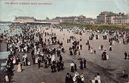 Southport England~The Beach Looking EAST~1905 Postcard - £9.21 GBP