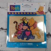 Disney Hugs all Around Winnie Pooh Rubber Stamp All Night Media New in P... - $14.84