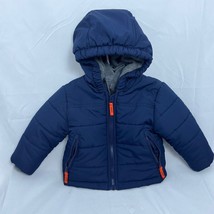 Boy&#39;s Rothschild Puffer Jacket 12M Navy With Hood Double Layer Double Zipper - $32.92