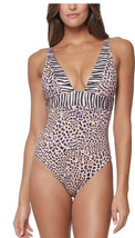 Sanctuary Womens Swimwear Pink Size Large L One Shoulder Aminal Print $1... - £39.33 GBP