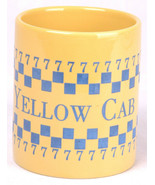 YELLOW CAB Coffee Mug-7777777-Yellow Blue Cup-Vtg-Taxi Car Service-Vtg - $51.29 CAD