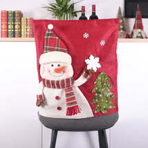 Christmas Decoration Linen Chair Cover(Snowman) - £5.52 GBP