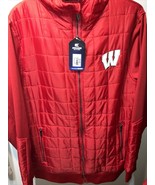 Wisconsin Badgers Zip Up Jacket Colosseum Red Unisex Medium With Hood - £31.24 GBP