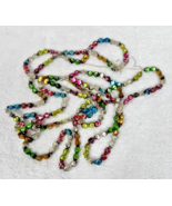 Antique Mercury Glass Christmas Beaded Garland Square Diamond Shape 90" ... - $78.71