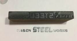 Letterpress Printing Block Basen Steel Works 2 3/4” x 5/16” - £11.90 GBP