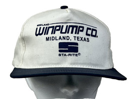 Vintage Midland WINPUMP CO. Sta Rite Snapback Rope Hat White Trucker Cap... - £14.53 GBP