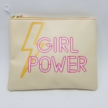 Conair Sophia Joy Makeup Cosmetic Wristlet Bag Ivory &quot;Girl Power&quot; 7 x 9 in - £5.47 GBP