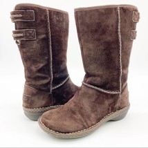 UGG Womens 6 Haywell Suede Pull On Boot Brownstone Sheepskin Lined SN1001669 - £50.11 GBP
