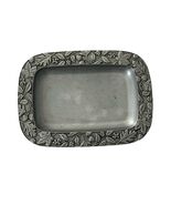 Longaberger Pewter Tray 2001 Rectangular Serving Tray Oak Leaf Acorn Border - $31.50