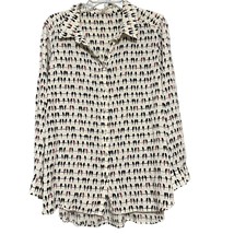 Jane And Delancy Womens Shirt Cream 1X Bird Print Button Up High Low Lon... - $23.64