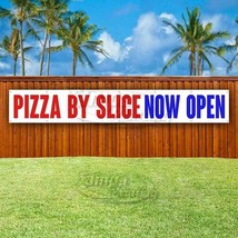 Pizza By Slice Now Open Advertising Vinyl Banner Flag Sign Large Huge Xxl Size - £21.22 GBP+