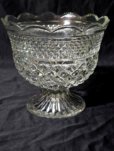 Vintage ANCHOR HOCKING 8&quot; Pattern Glass WEXFORD Footed Centerpiece Bowl - $35.29 CAD