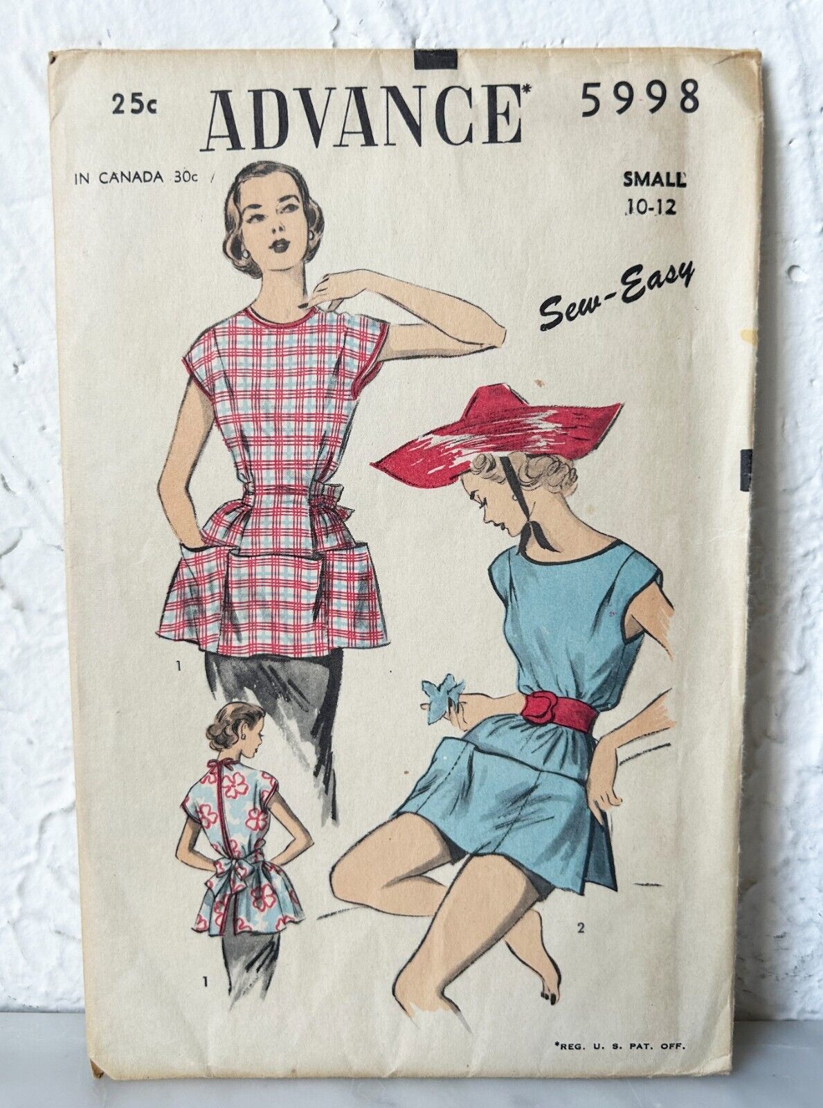 Primary image for Vintage Advance Misses Cobbler's Apron - Poncho Pattern 5998 Size Small 10-12