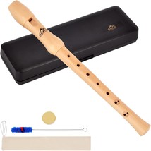 Soprano Recorder Baroque Maple Wood C Key 2 Pc. Recorder With Hard Case, Joint - $39.95