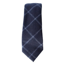 TOMMY HILFIGER Navy Blue Tartan Plaid Wool Blend Classic Tie - £19.58 GBP