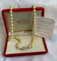 Vtg Sterling Silver Faux Pearl Necklace 26&quot; Fashion Jewelry Box Clasp in... - £23.63 GBP