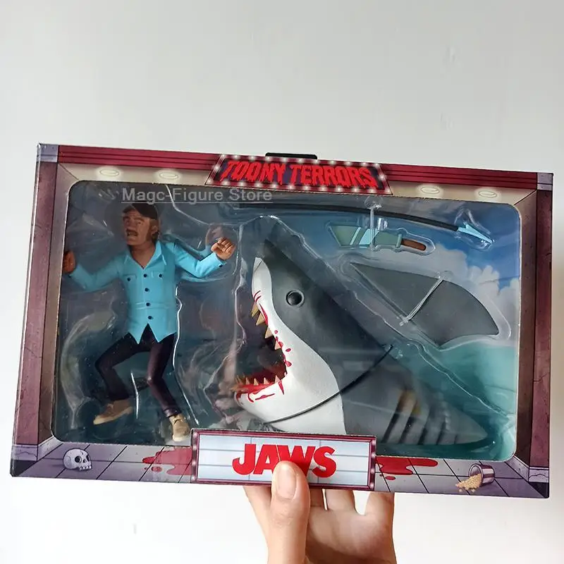Neca Jaws Toony Terrors Jaws and Quint Action Figure Shark Cosplay