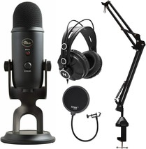Blue Microphones Yeti Blackout USB Microphone Streamer and Podcast Bundle with - £155.86 GBP