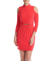 Jessica Simpson ~Size 10~ Cold-Shoulder Fitted Cocktail Coral Dress Retail $98 - £28.85 GBP