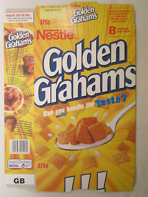 Empty Cereal Box GOLDEN GRAHAMS 1998 NESTLE 375g From the UK [G7C12i] - $10.49