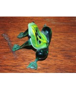 Art Glass Frog Green 3.5&quot;x2&quot;x1.5 unmarked Italian Murano style delicate ... - £9.90 GBP