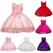 Toddler Baby Girls Princess Dress Flower Girl Wedding Pageant Party Gown Dresses - £9.40 GBP