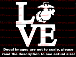 Marine Corps LOVE EGA as O Decal Bumper Sticker Made in the USA  - £5.37 GBP+