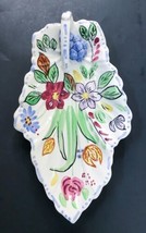 Vintage Blue Ridge China Hand Painted Leaf Shaped Floral Celery Dish w H... - $9.90