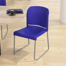 HERCULES Series 880 lb. Capacity Blue Full Back Contoured Stack Chair with Gray  - £79.92 GBP+