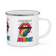 I licked it so it&#39;s mine funny humor Enamel Camping Mug - £19.91 GBP