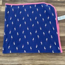 Just One Year Flamingo Baby Blanket Blue Purple Pink 30.25”x34&quot; - £18.00 GBP