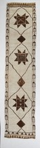 3x13 Ivory and Brown Vintage Runner Rug, Turkish Runner, Bohemian Style Handmade - £313.75 GBP