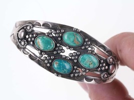 Maisels Fred Harvey Era Native American Sterling/Turquoise Cuff Bracelet n - £356.11 GBP