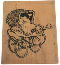 PSX Rubber Stamp Baby in Carriage Pram Stroller Newborn Shower Card Making G2495 - £7.96 GBP