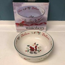 Pfaltzgraff Winterberry Christmas Holiday Believe Santa Candy Bowl 7&quot; 51... - £24.89 GBP
