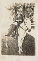Cute Smiling Girl-Katherine Sneed on a Mule ~1910s Genuine Postal Photo-
show... - £8.55 GBP