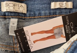 NEW Sofia Vergara Chi Shorts Women&#39;s Size 18 Super High Rise Blue Denim ... - $19.00