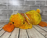 DanDee 17&quot; large plush yellow orange duck duckling lying down striped ri... - $29.69