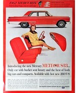 1962 Mercurys meteor S33 Car Woman Drivers seat  1962 vintage print ad - $192.34 MXN